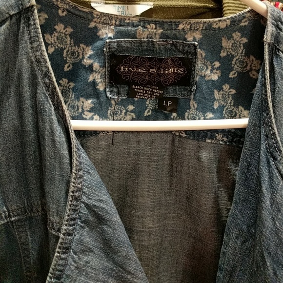 Live a little open biker denim jacket - Picture 2 of 4